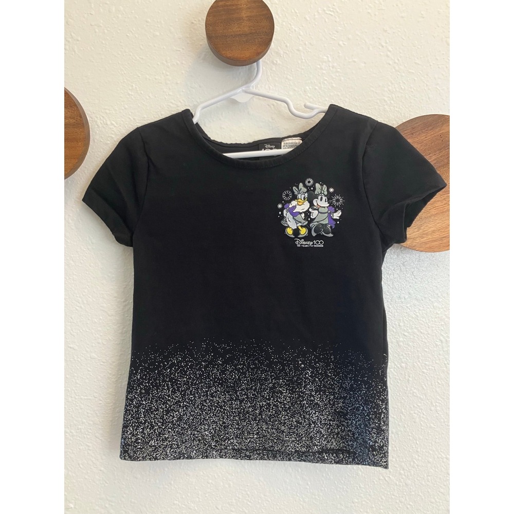 Disney Girls Disneyland 100 Years of Wonder Commemorative T-Shirt Black Size 5/6